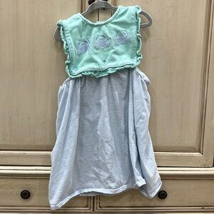 Belly bean 4t monogrammed crab dress